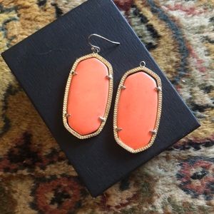 Kendra Scott Danielle Drop Earrings Gold and coral peach